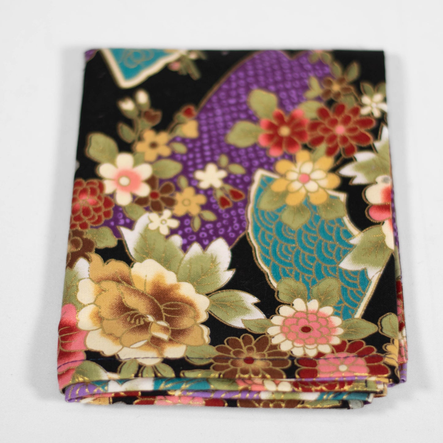 Blindfolds with patterns Tenugui Black with flowers Bundle of 3 assorted