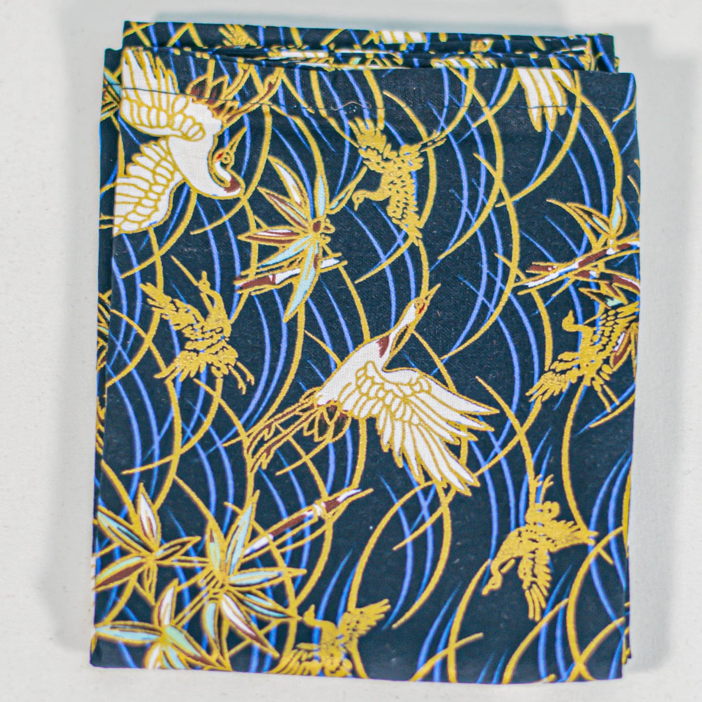 Blindfolds with patterns Tenugui Blue with cranes Bundle of 3 assorted